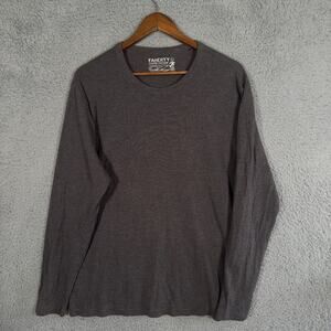 Faherty Cloud Cotton T Shirt Mens Large Gray Black Crewneck Short Sleeve